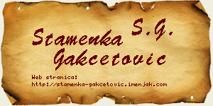 Stamenka Gakčetović vizit kartica